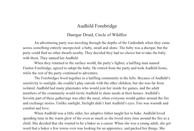 write a backstory for your dnd character
